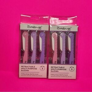 2 Packs The Crème Shop Retractable Multi-Purpose Razors Set